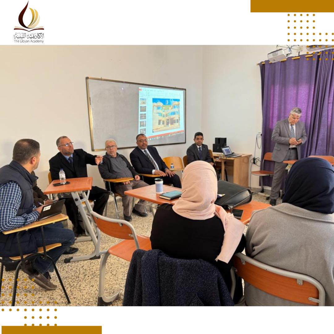 زيارة اللجنة العلمية المكلفة للقاعات الدراسية بقسم الترجمة بكلية اللغات جامعة مصراتة